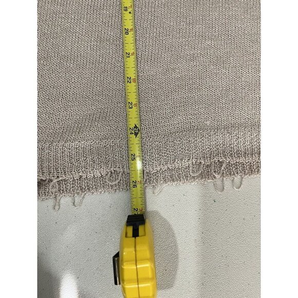 Easel Oversized Knitted Sweater Front Pocket Distressed Hems Size Medium Tan - Picture 11 of 11